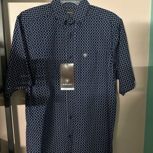 Ariat Navy Blue Casual Button Down Shirt